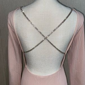 Mini Open Back Rhinestone Cross-Strap Dress
